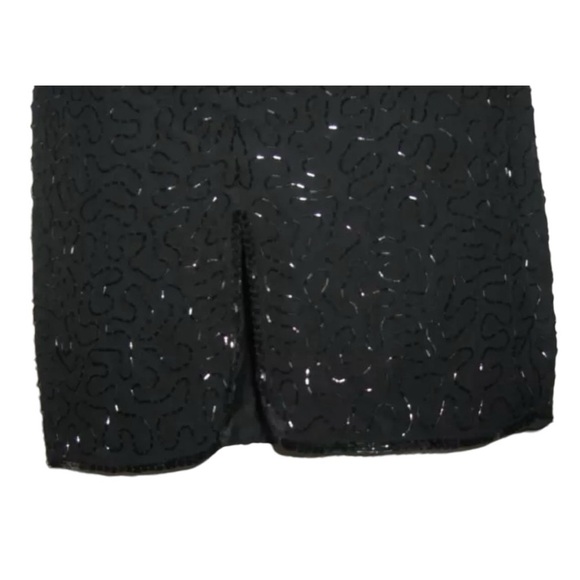 Stenay Dress Vintage 80s 20s Gatsby Dynasty Black Sequin Beaded Flapper Mob Wife - Picture 10 of 16